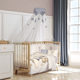 Σεντόνια Βρεφικά 8840 (Σετ 3τμχ) White-Beige Greenwich Polo Club Κούνιας 130x170cm 100% Βαμβάκι