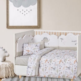 Σεντόνια Βρεφικά 4937 (Σετ 3τμχ) Beige-Olive Das Home Κούνιας 130x170cm 100% Βαμβάκι
