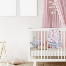 Σεντόνια Βρεφικά 4934 (Σετ 2τμχ) Pink-Grey Das Home Λίκνου 70x120cm 100% Βαμβάκι