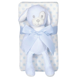 Κουβέρτα Βρεφική Με Παιχνίδι 8856 White-Blue Greenwich Polo Club Αγκαλιάς 75x100cm 100% Βαμβάκι
