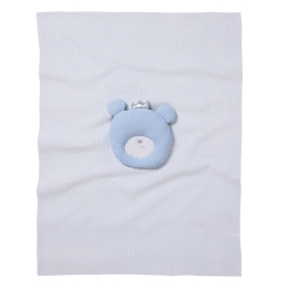 Κουβέρτα Βρεφική Πικέ 4959 White-Blue Das Home Αγκαλιάς 75x100cm 100% Βαμβάκι