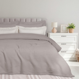 Κουβέρτα Πικέ 0495 Taupe Das Home Μονό 160x240cm Βαμβάκι-Πολυέστερ