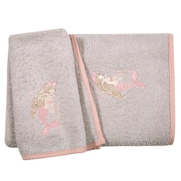 Πετσέτες Βρεφικές 8853 (Σετ 2τμχ) Grey-Pink Greenwich Polo Club Σετ Πετσέτες 70x130cm 100% Βαμβάκι