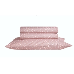 Σεντόνι Lollipop Polka 18 Salmon Pink Kentia Ημίδιπλο 190x260cm 100% Βαμβάκι