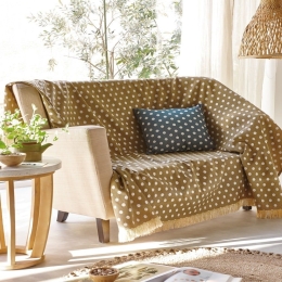 Ριχτάρι Zoe 41 Mustard-Ecru Kentia Διθέσιο 180x250cm Βαμβάκι-Πολυέστερ