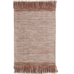 Χαλάκι Κουζίνας Fabian 04 Brown-White Kentia 70X140cm 70x140cm Βαμβάκι