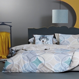 Σεντόνια Bobby 26 (Σετ 3τμχ) Beige-Ciel-Light Grey Kentia Μονό 160x270cm 100% Βαμβάκι