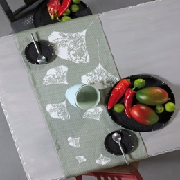 Runner Mika 34A (Σετ 2τμχ) Green Kentia 45Χ140 Βαμβάκι-Πολυέστερ