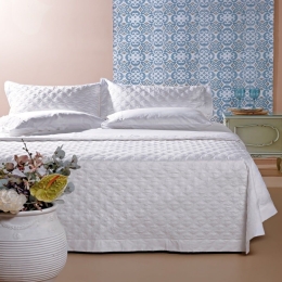 Κουβερλί Karenina (Σετ 3τμχ) White Kentia Υπέρδιπλο 230x250cm 100% Βαμβακοσατέν