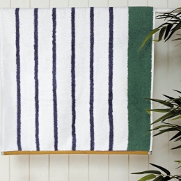 Πετσέτα Drake 02 White-Green-Mustard Kentia Χεριών 30x50cm 100% Βαμβάκι