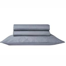 Σεντόνι Essential 24 Με Λάστιχο Grey Kentia Υπέρδιπλo 160x235cm 100% Πενιέ Βαμβάκι