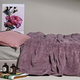 Κουβέρτα Stanley 35 Plum Kentia King Size 260x240cm Πολυέστερ