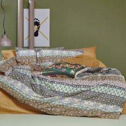 Πάπλωμα Esmeralda 26 Mustard-Green Kentia Μονό 160x240cm 100% Βαμβάκι