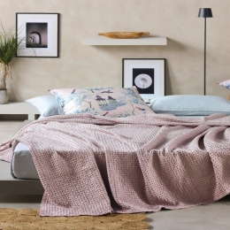 Κουβέρτα Illusion 14 Old Rose Kentia Ημίδιπλο 190x250cm 100% Βαμβάκι