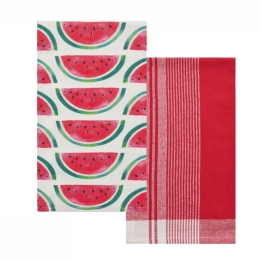 Πετσέτες Κουζίνας Fazzy 247 (Σετ 2τμχ) Red-Green Kentia 40x60cm 100% Βαμβάκι