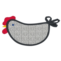Πιάστρες Rooster (Σετ 2τμχ) 17x25 Black-White Kentia 100% Βαμβάκι
