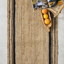 Χαλάκι Yute 243 Natural-Black Kentia 70Χ130cm