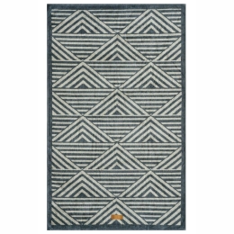 Πετσέτα Θαλάσσης Βελουτέ Ios Anthracite-Beige Kentia Θαλάσσης 80x160cm 100% Βαμβάκι