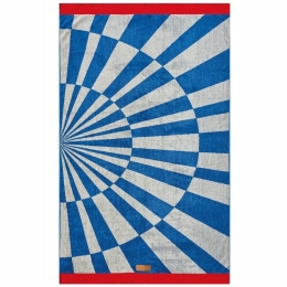 Πετσέτα Θαλάσσης Βελουτέ Labyrinth Blue-Ecru Kentia Θαλάσσης 80x160cm 100% Βαμβάκι