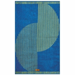 Πετσέτα Θαλάσσης Βελουτέ Thasos Blue-Lime Kentia Θαλάσσης 80x160cm 100% Βαμβάκι
