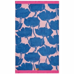 Πετσέτα Θαλάσσης Βελουτέ Jackie Blue-Pink Kentia Θαλάσσης 80x160cm 100% Βαμβάκι