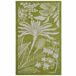 Πετσέτα Θαλάσσης Βελουτέ Azores Green- Off White Kentia Θαλάσσης 80x160cm 100% Βαμβάκι