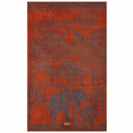 Πετσέτα Θαλάσσης Βελουτέ Algeria Terracotta-Black Kentia Θαλάσσης 80x160cm 100% Βαμβάκι