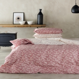 Παπλωματοθήκη Yoko 20 (Σετ 3τμχ) Dusty Pink-Ecru Kentia Υπέρδιπλο 220x240cm 100% Βαμβακοσατέν