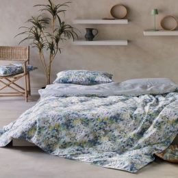 Σεντόνια Maybell 02 (Σετ 4τμχ) Grey-Blue Kentia Υπέρδιπλο 240x270cm 100% Βαμβακοσατέν