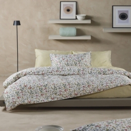Σεντόνια Carnation 02 (Σετ 4τμχ) Light Green-Red Kentia Υπέρδιπλο 240x270cm 100% Βαμβακοσατέν