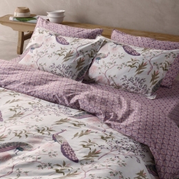 Μαξιλαροθήκες Salem 42 (Σετ 2τμχ) Purple-Green Kentia 50Χ70 100% Βαμβακοσατέν