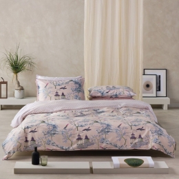 Κουβερλί Pagoda 35 Dusty Pink Kentia Υπέρδιπλο 230x250cm 100% Βαμβακοσατέν