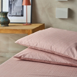Μαξιλαροθήκες Kansas 18A (Σετ 2τμχ) Salmon Pink-Green Kentia 50Χ70 100% Βαμβάκι
