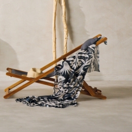 Παρεό Παραλίας Sarong 244 170x110cm Black-White Kentia One Size Polyester-Chiffon