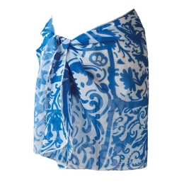 Φούστα - Παρεό Παραλίας Lovely 242 168(112)X59cm Blue-White Kentia One Size Polyester-Chiffon