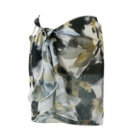 Φούστα - Παρεό Παραλίας Lovely 243 168(112)X59 Black-Grey Kentia One Size Polyester-Chiffon
