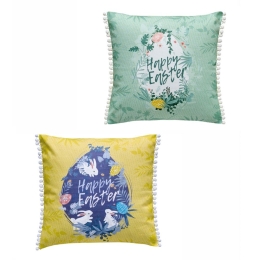Μαξιλαροθήκη Διακοσμητική Easter 24 04 Multi Kentia 50X50 50x50cm Βαμβάκι-Πολυέστερ
