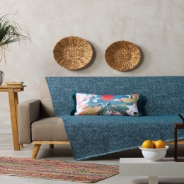 Ριχτάρι Liberty 01 Petrol Kentia Διθέσιο 180x240cm Βαμβάκι-Πολυέστερ