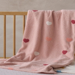 Κουβέρτα Βρεφική Astero 14 Pink Kentia Κούνιας 100x140cm Πολυέστερ