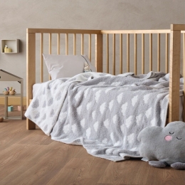 Κουβέρτα Βρεφική Esperos Grey Kentia Κούνιας 100x140cm Πολυέστερ