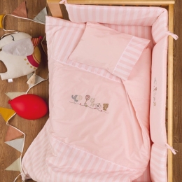 Παπλωματοθήκη Βρεφική Marenia (Σετ 2τμχ) Pink Kentia 100x140cm 100% Βαμβάκι