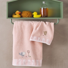 Πετσέτες Βρεφικές Marenia (Σετ 2τμχ) Pink Kentia Towels Set 70x125cm 100% Βαμβάκι