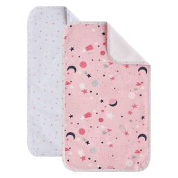 Σελτεδάκια Βρεφικά Laluna (Σετ 2τμχ) Pink-White Kentia 72x42cm 100% Βαμβάκι