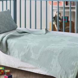 Κουβέρτα Βρεφική Ματλασέ Carmot Mint Kentia Κούνιας 100x140cm 100% Βαμβάκι