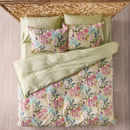 Κουβερλί Zuba 10 Green-Magenta Kentia Υπέρδιπλo 230x250cm 100% Βαμβακοσατέν