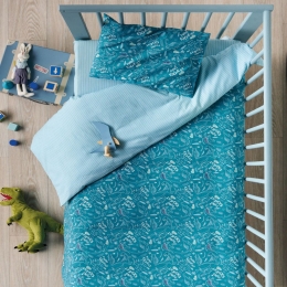 Παπλωματοθήκη Βρεφική Retile (Σετ 2τμχ) Blue Kentia 100x140cm 100% Βαμβάκι