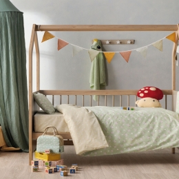 Παπλωματοθήκη Βρεφική Kota (Σετ 2τμχ) Green-Beige Kentia 100x140cm 100% Βαμβάκι