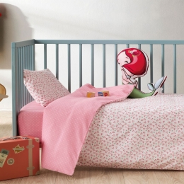 Σεντόνια Βρεφικά Cereza (Σετ 3τμχ) Pink Kentia Κούνιας 120x170cm 100% Βαμβάκι
