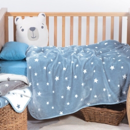 Κουβέρτα Βρεφική Stellar Blue Nef-Nef Κούνιας 100x140cm Πολυέστερ