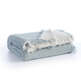 Κουβέρτα Βρεφική Apollo Light Blue Nef-Nef Αγκαλιάς 80x110cm 100% Βαμβάκι